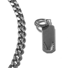 Load image into Gallery viewer, Curb Link Necklace with Dog Tag - Stainless Steel
