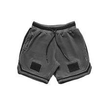 Load image into Gallery viewer, 0287. Garment-Dyed Patch Basketball Shorts - Faded Grey
